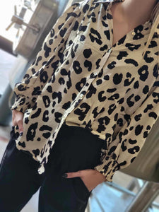 Satin Leopard Top