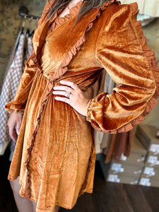 Rust Velvet Dress