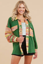 Load image into Gallery viewer, Aztec Print Color Block Button Up Jacket
