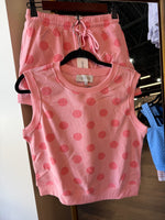 Load image into Gallery viewer, Pink Polka Dot Tank and Short Set
