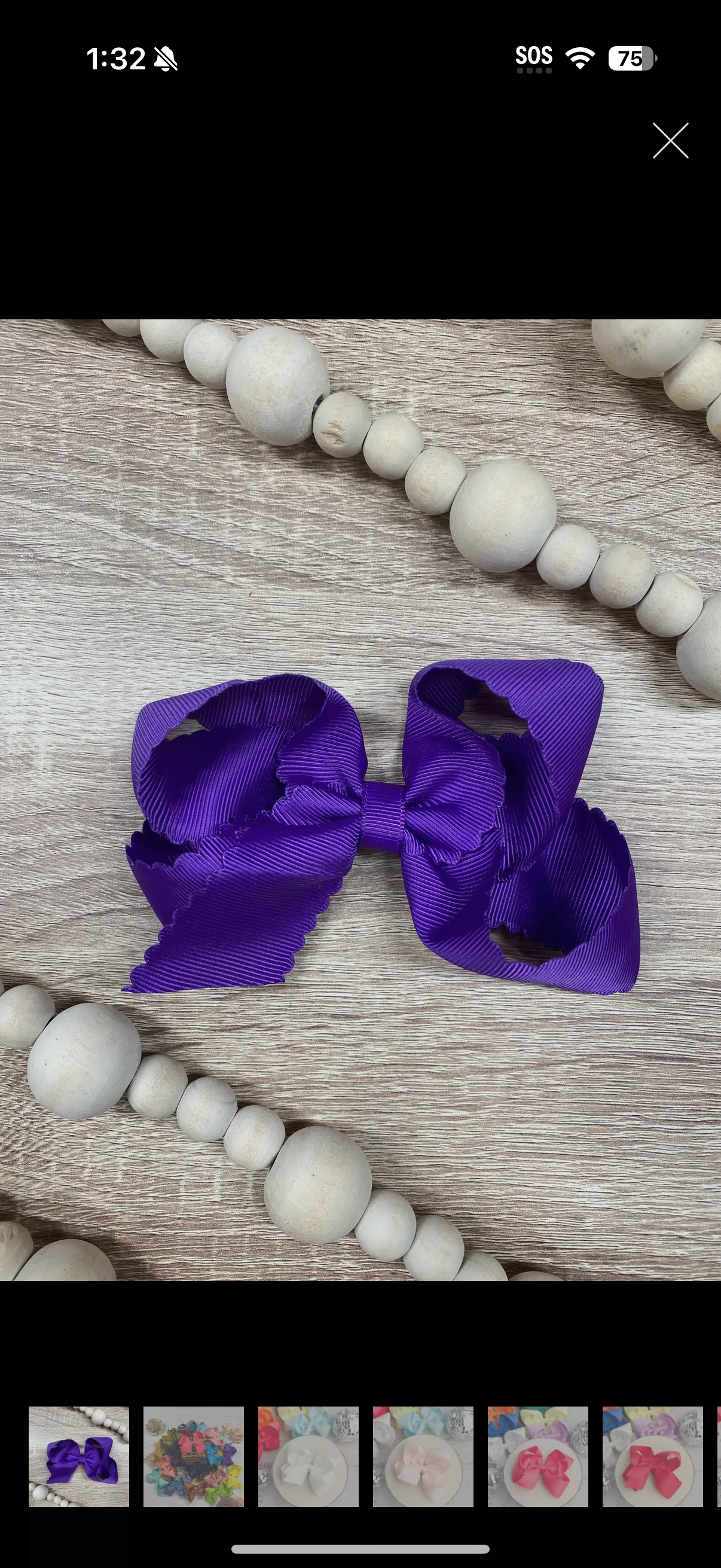Classic Scalloped Bow- Alligator Clip