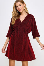 Load image into Gallery viewer, Red Sparkling Holiday Dress
