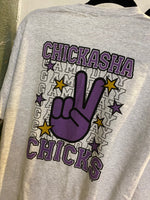Load image into Gallery viewer, Chickasha Chicks Peace Sign Spirit Tee (Pocket and Back Design)
