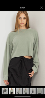 Load image into Gallery viewer, Hyfve Relaxing Retreat Oversized Cropped Sweatshirt
