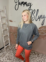 Load image into Gallery viewer, French Terry Pullover with Pockets with Ribbing Detail
