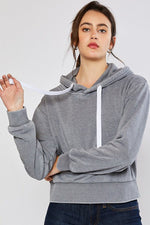 Load image into Gallery viewer, Reflex Basic Fleece Mineral Wash Crop Pullover Hoodie

