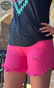 Sterling Kreek Forever In Denim Hot Pink Shorts
