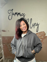 Load image into Gallery viewer, Mono B Fleece Hoodie Jacket (Black)
