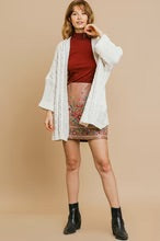 Umgee Open Front Cable Knit Cardigan in Cream