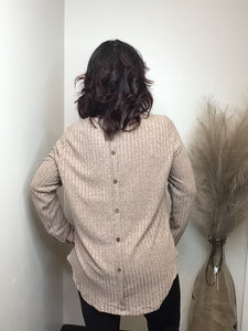 Heathered Mocha W/Buttoned Down Back