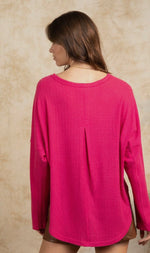 Load image into Gallery viewer, Button Down Oversized Soft Henley Top
