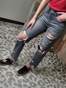 Flying Monkey Distressed Super High Rise Straight Ankle