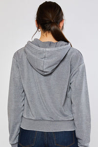 Reflex Basic Fleece Mineral Wash Crop Pullover Hoodie