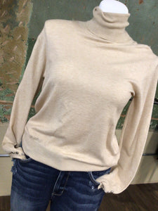 Curvy Heimish Taupe Turtle Neck Sweater