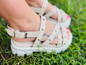 Studded Chunky Sole Sandal