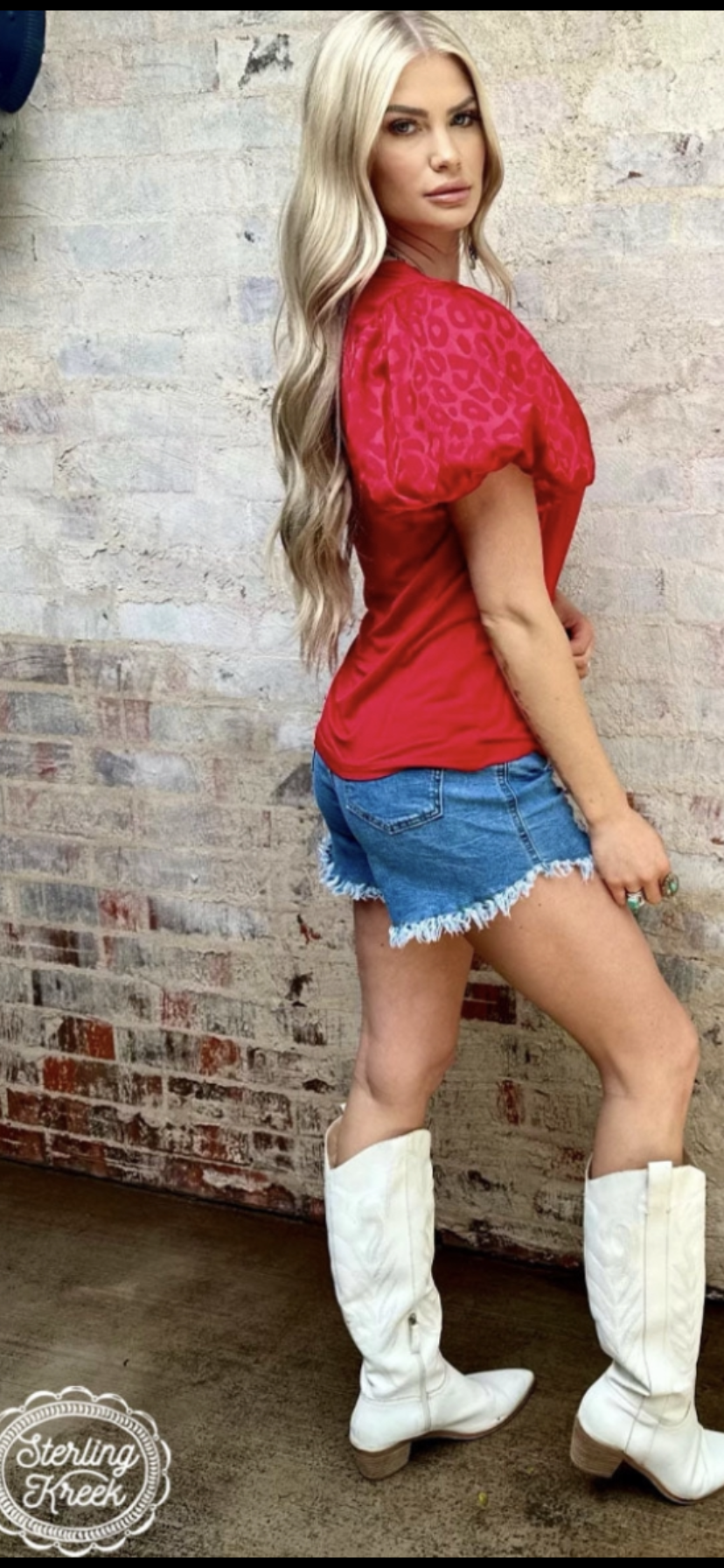 Sterling Kreek Louisiana Woman Top Red