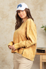 Load image into Gallery viewer, Very J Vintage Mineral Washed Casual Knit Top
