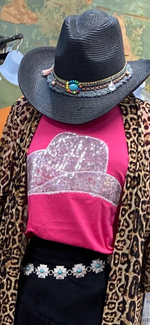 Load image into Gallery viewer, Sequin Nashville Cowboy Hat Tee
