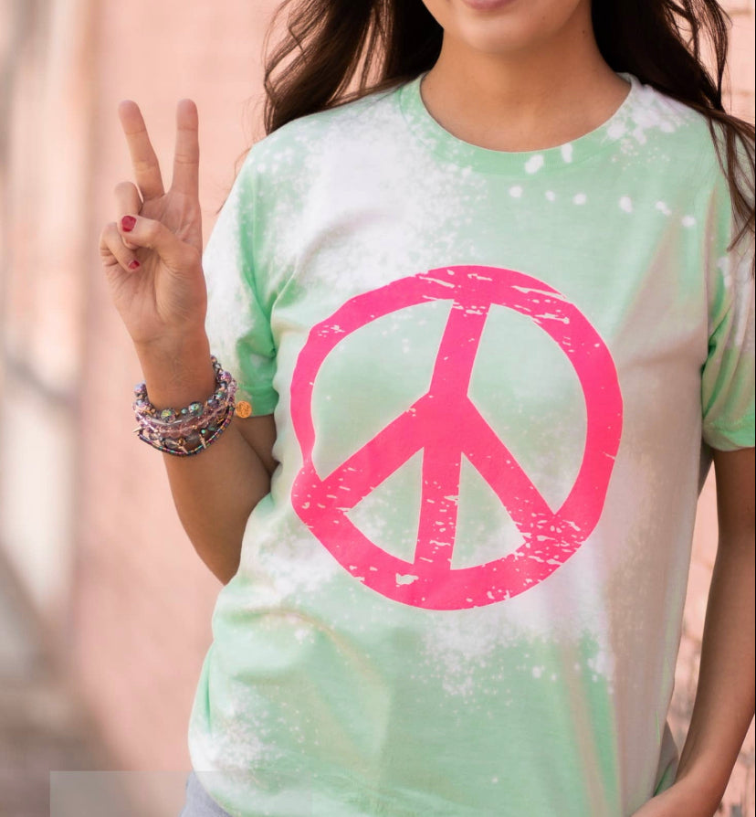 Bleached Peace Sign Graphic Tee