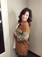 Load image into Gallery viewer, Leopard Corduroy Color Block Top

