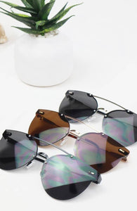 Round Rimless Fashion Sunglasses