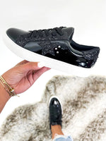 Load image into Gallery viewer, Hey Girl by Corky Black Patent Supernova Sneaker
