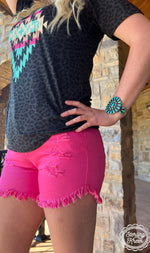 Load image into Gallery viewer, Sterling Kreek Forever In Denim Hot Pink Shorts
