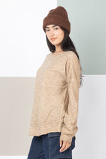 Load image into Gallery viewer, Very J Raw Edge Detail Oversized Knit Top
