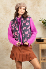 Load image into Gallery viewer, Vintage Flower Fleece Vest
