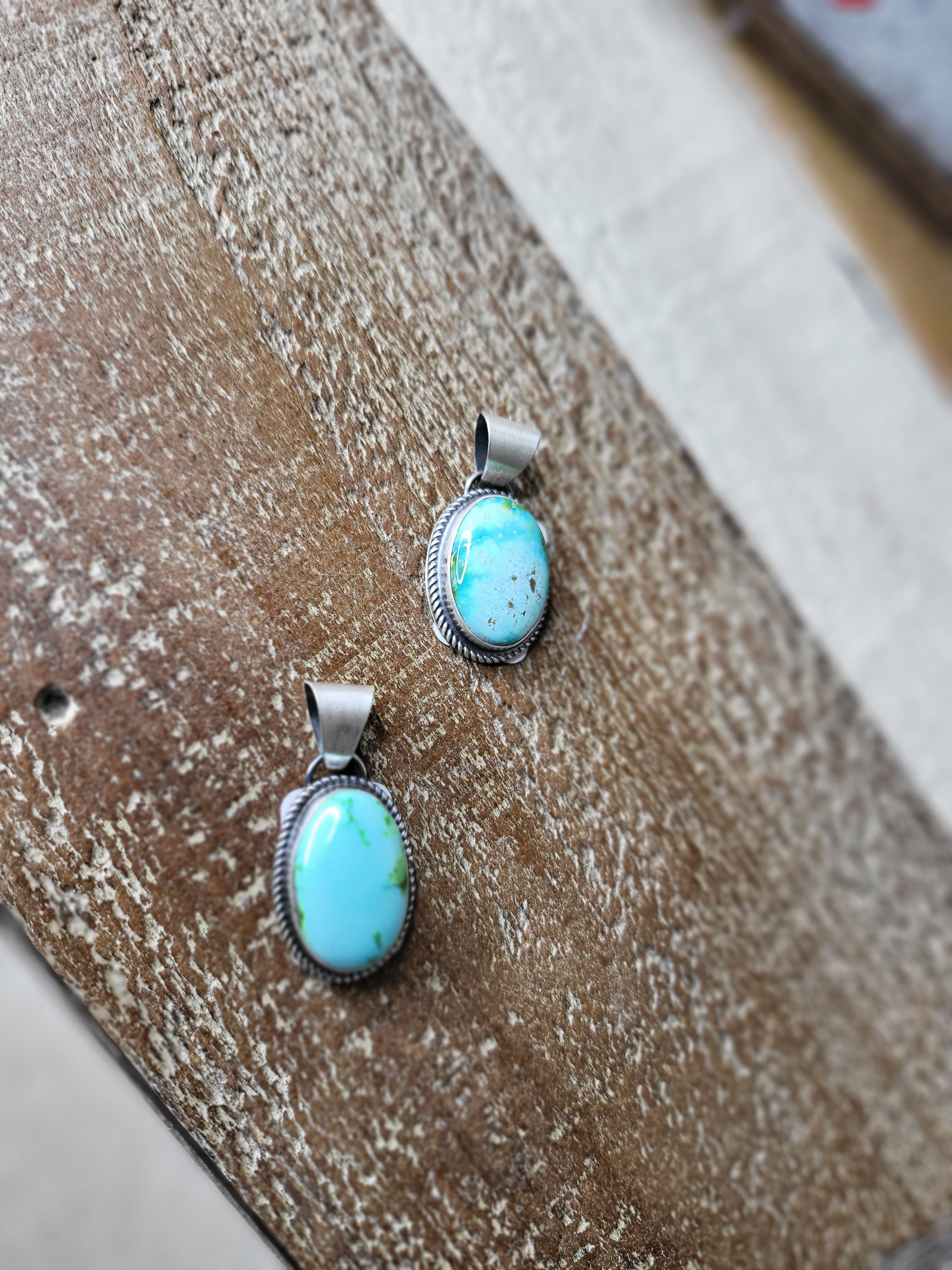 Genuine Turquoise Small Drop Necklace Charm