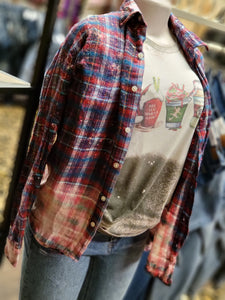 New Vintage Dark Berry Dip Flannel Shirt