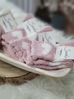 Load image into Gallery viewer, Chenille “Cuddle Up” Heart Socks
