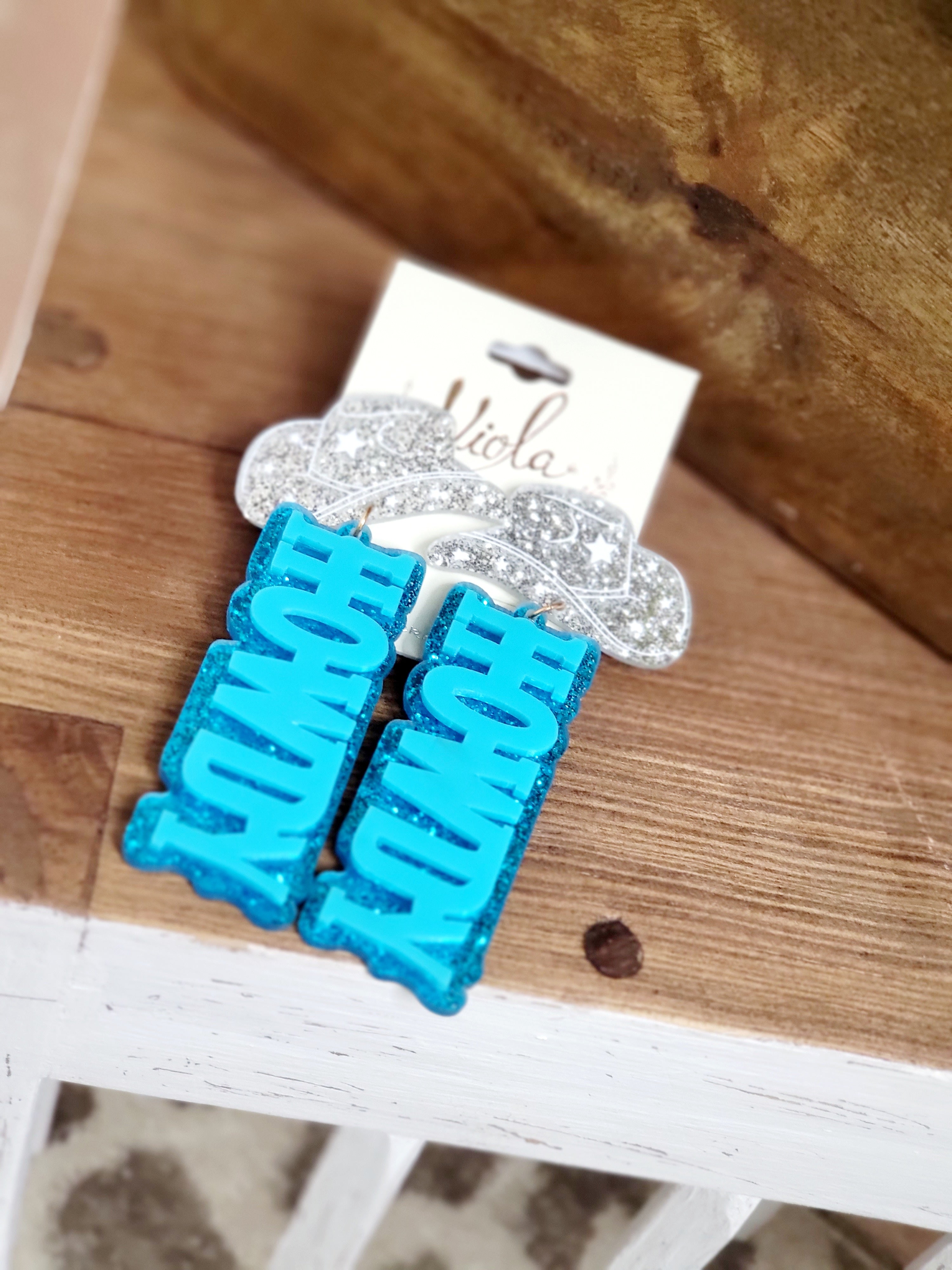 Viola Howdy Earrings (Pink & Blue)
