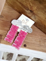 Load image into Gallery viewer, Viola Howdy Earrings (Pink &amp; Blue)

