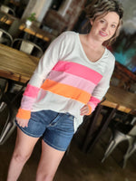 Load image into Gallery viewer, BiBi French Terry Knit Color Block Top
