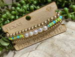 Load image into Gallery viewer, Pink Panache Gold, Pearl, &amp; Colorful Bead Bracelet Stack
