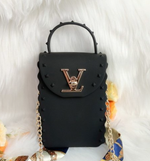 Load image into Gallery viewer, Designer Inspired Matte Jelly Bag with Studs, Handle, &amp; Gold Strip Chain
