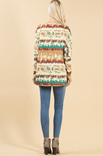 Load image into Gallery viewer, The Silvia-Tie Dye Mocha Brown &amp; Green Front Pocket Ultra Soft Hacci Sweater
