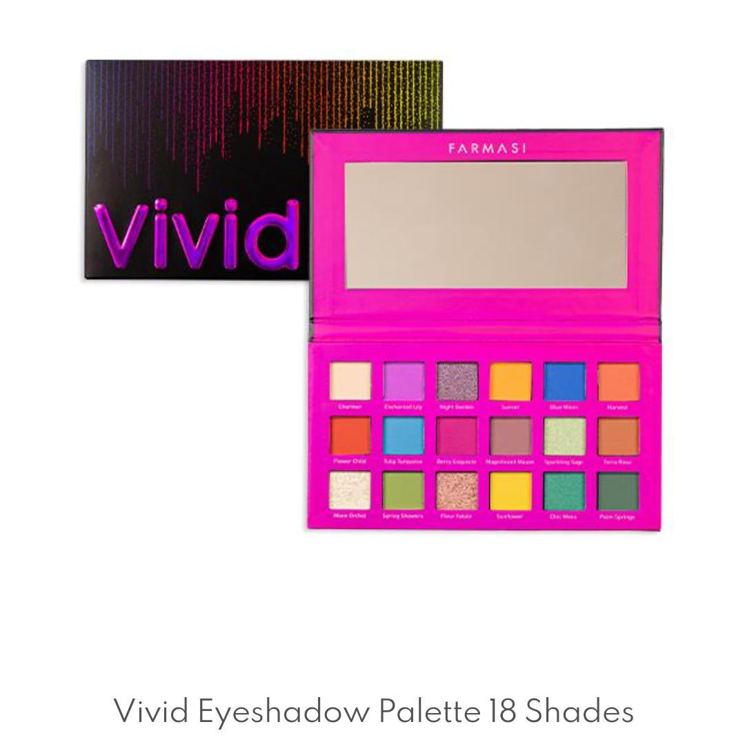 Farmasi Vivid Eyeshadow Palette 18 Shades Ultra Pigment