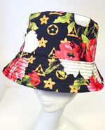 Load image into Gallery viewer, Luxury Logo and Floral Print Bucket Hat in Cream or Brown
