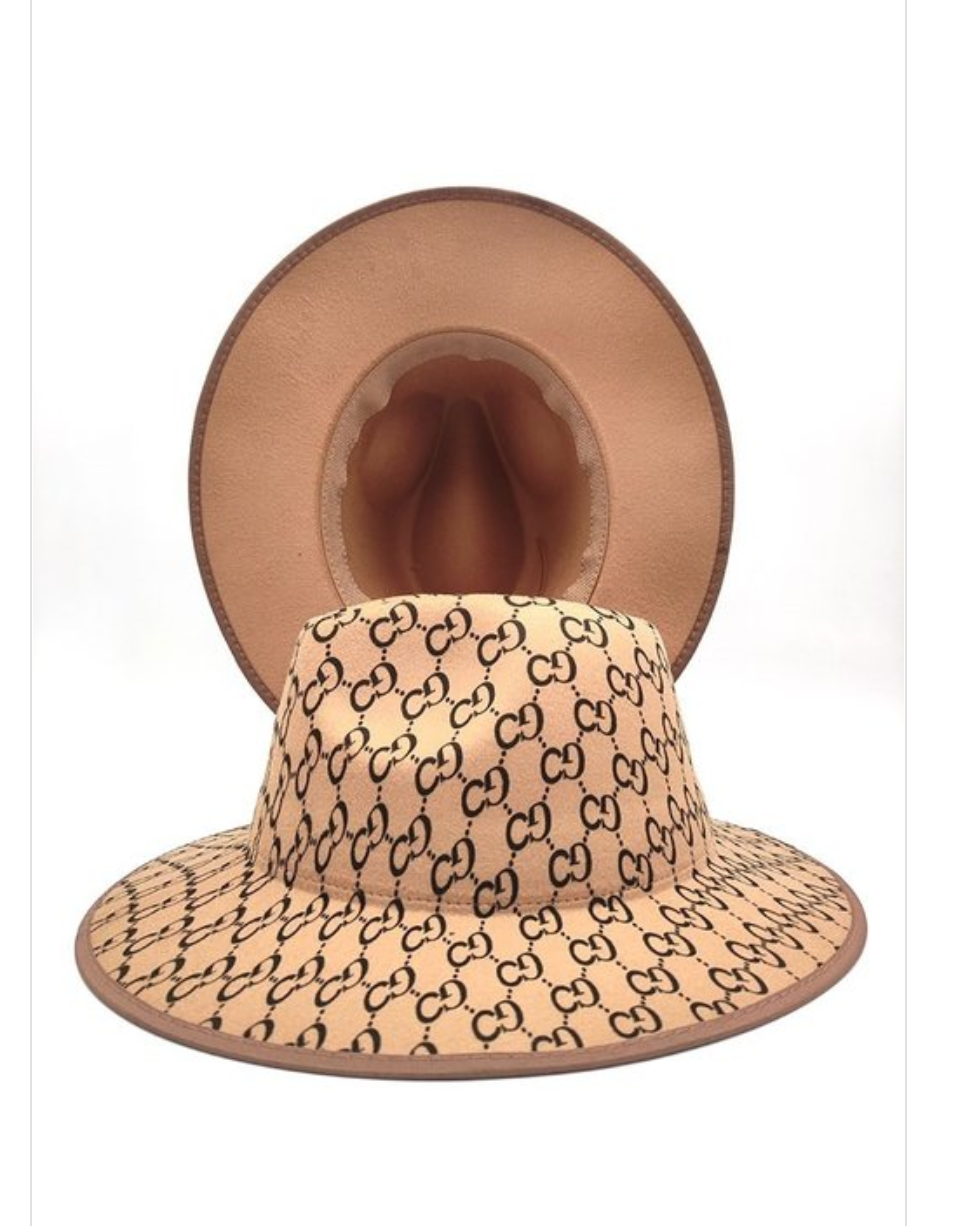 Luxury Logo Tan Brown Fedora Hat