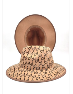 Luxury Logo Tan Brown Fedora Hat