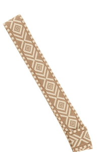 Black or Natural Tan Oatmeal Aztec Pattern Hat Band