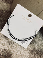 Load image into Gallery viewer, Tell Your Tale Colorful Paperclip Anklet ( Black/Fuchsia/Turquoise)
