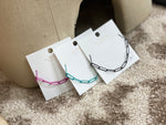 Load image into Gallery viewer, Tell Your Tale Colorful Paperclip Anklet ( Black/Fuchsia/Turquoise)
