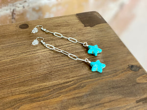 Turquoise Haven Star Paperclip Earrings
