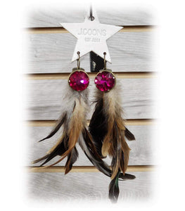 J. Coons Razzle Dazzle Ruby Feather Earrings