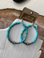 Load image into Gallery viewer, Hoop Earrings w/Real Navajo Pearl
