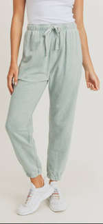 Load image into Gallery viewer, Mono B Mineral Washed Joggers Black or Sage
