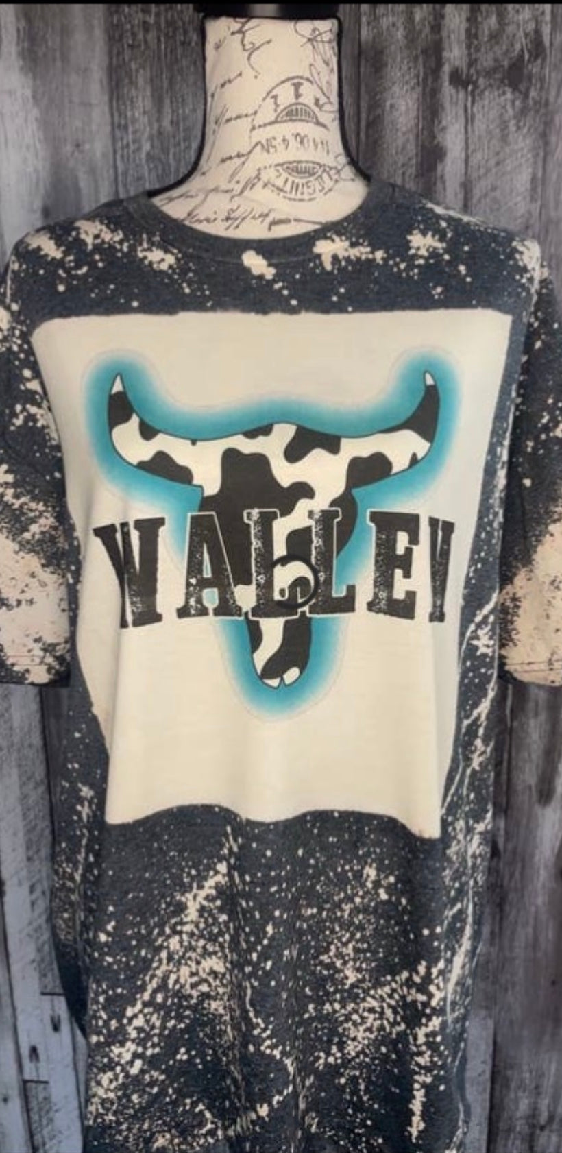 Wallen Bleached Cow Print Bull Tee